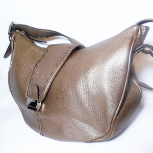 Calvin Klein Shoulder Bag Purse Metallic Leather